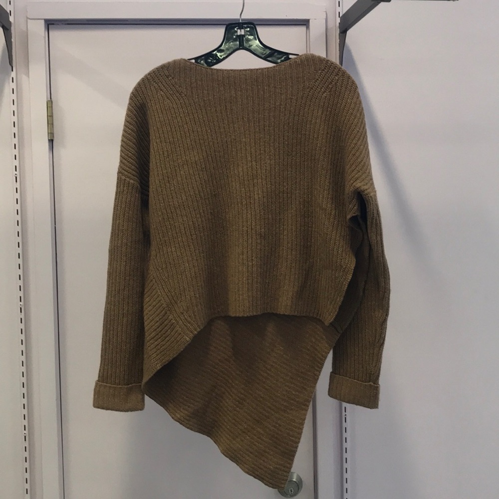 Brochu Walker brown high-low sweater